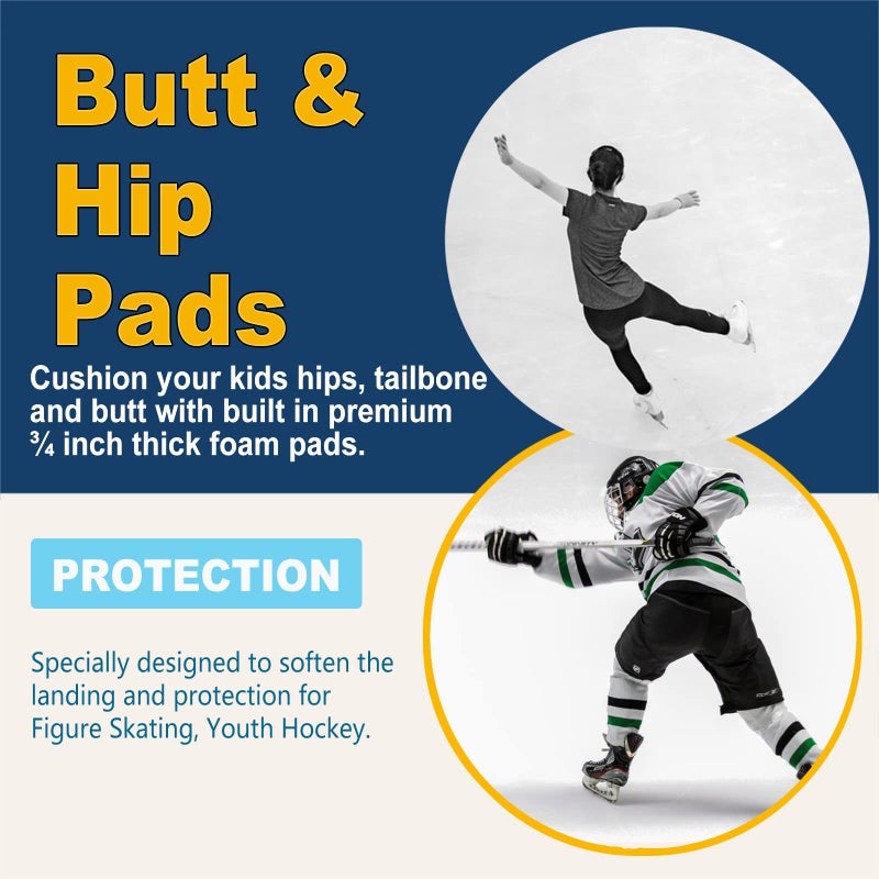 RANDDER Kids Butt Pad Shorts for Skating Snowboarding Ski Hockey  Hip Tailbone Padded Shorts for Youth Child(Black  S) - Image 4